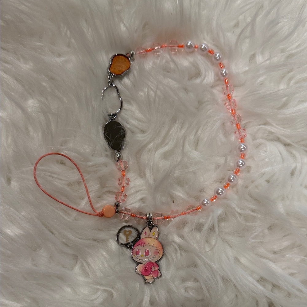 Cute Pink and Orange Kids phone charm